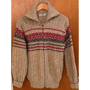 Vintage L.L. Bean Wool Blend Zip Sweater Jacket Size Medium